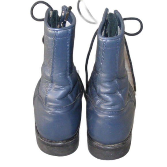 COWTOWN Granny Boots, 6, Dark Blue, Fringe/Kilte, Lace-up, Vintage, Navy - Picture 6 of 12